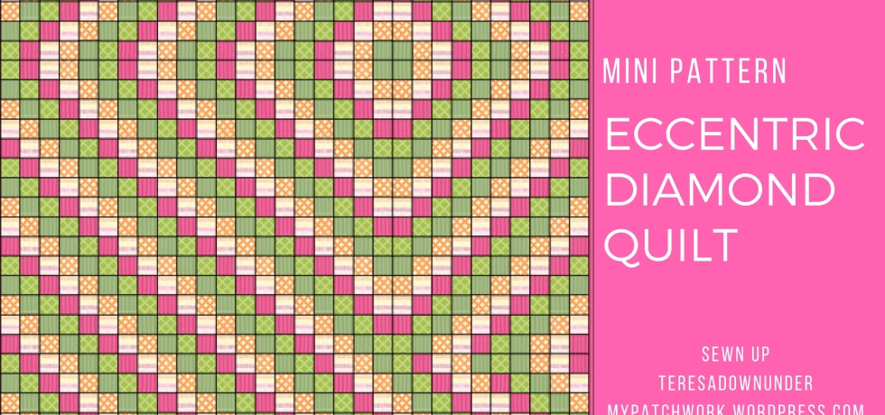 Free mini quilt pattern: Eccentric diamond quilt