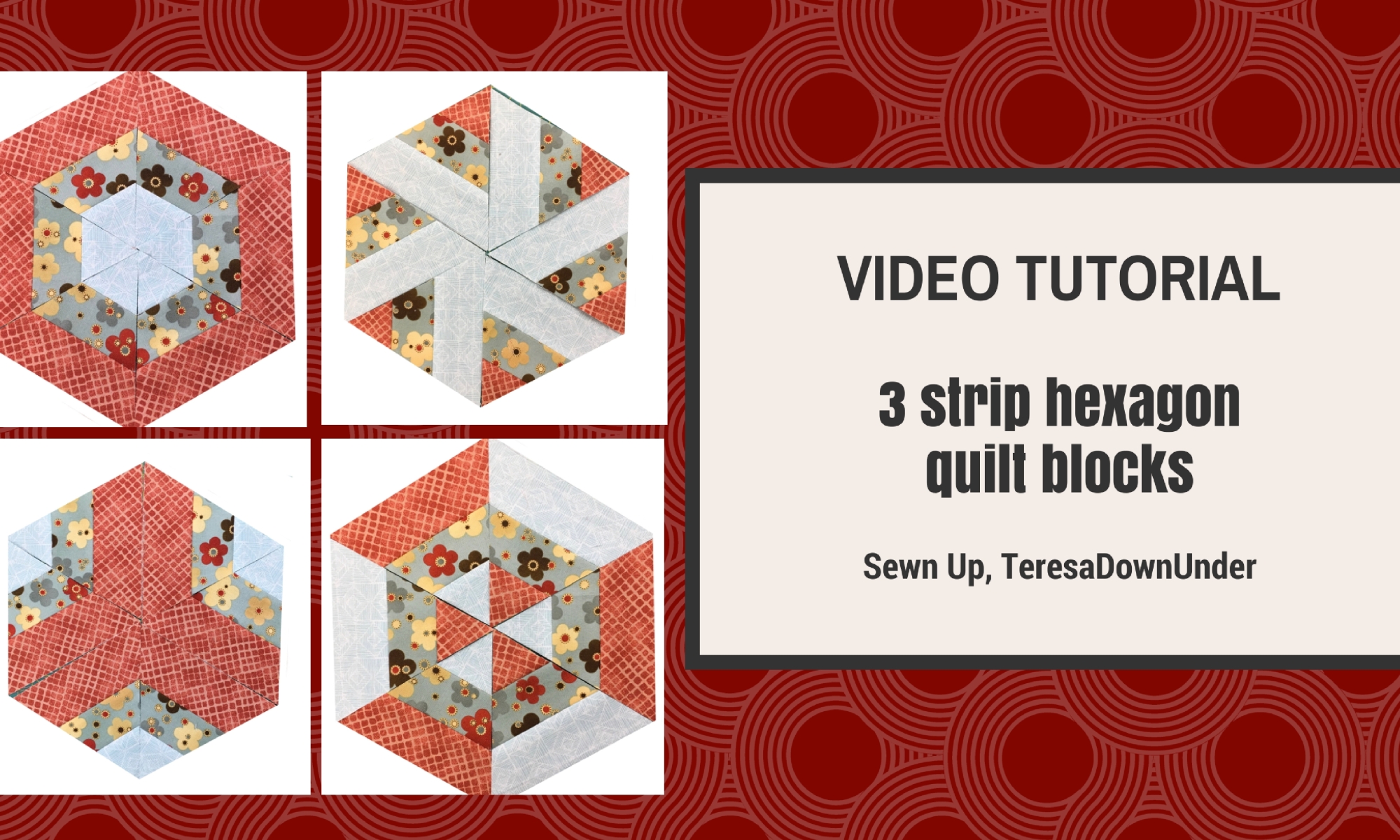 Video tutorial: 3 strip hexagon quilt blocks