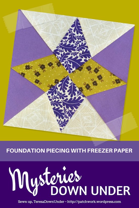 Mill and stars - Foundation piecing with freezer paper - Mysteries Down Under quilt - video tutorial