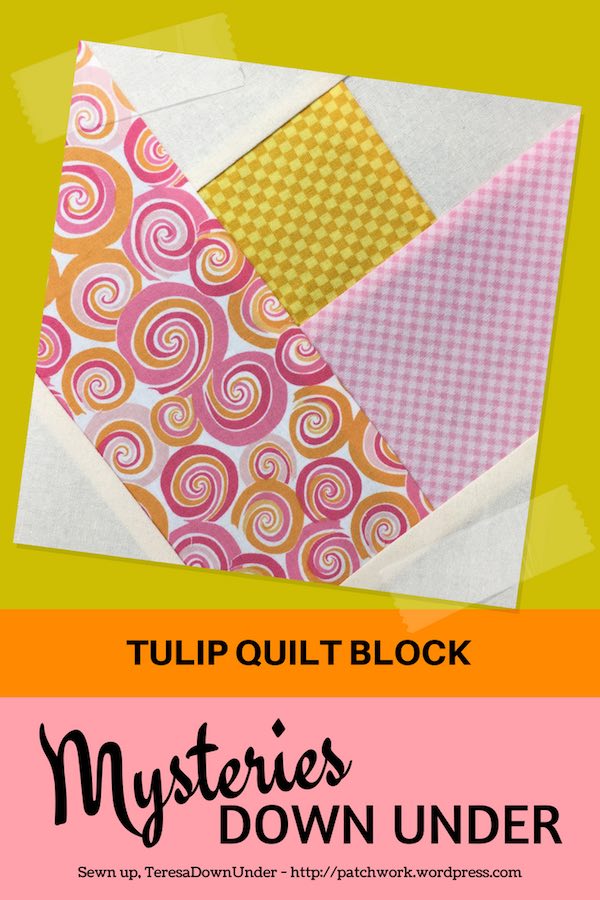 Tulip quilt block - Mysteries Down Under quilt