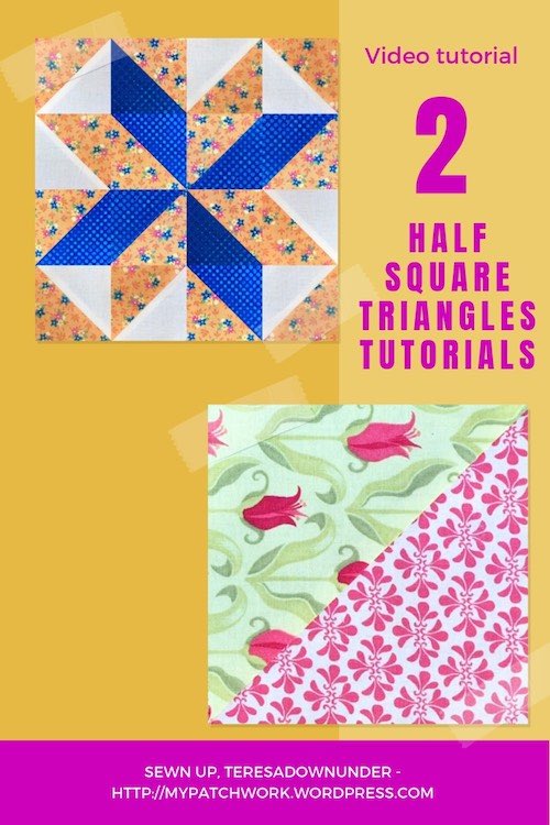 2 half square triangles block tutorial