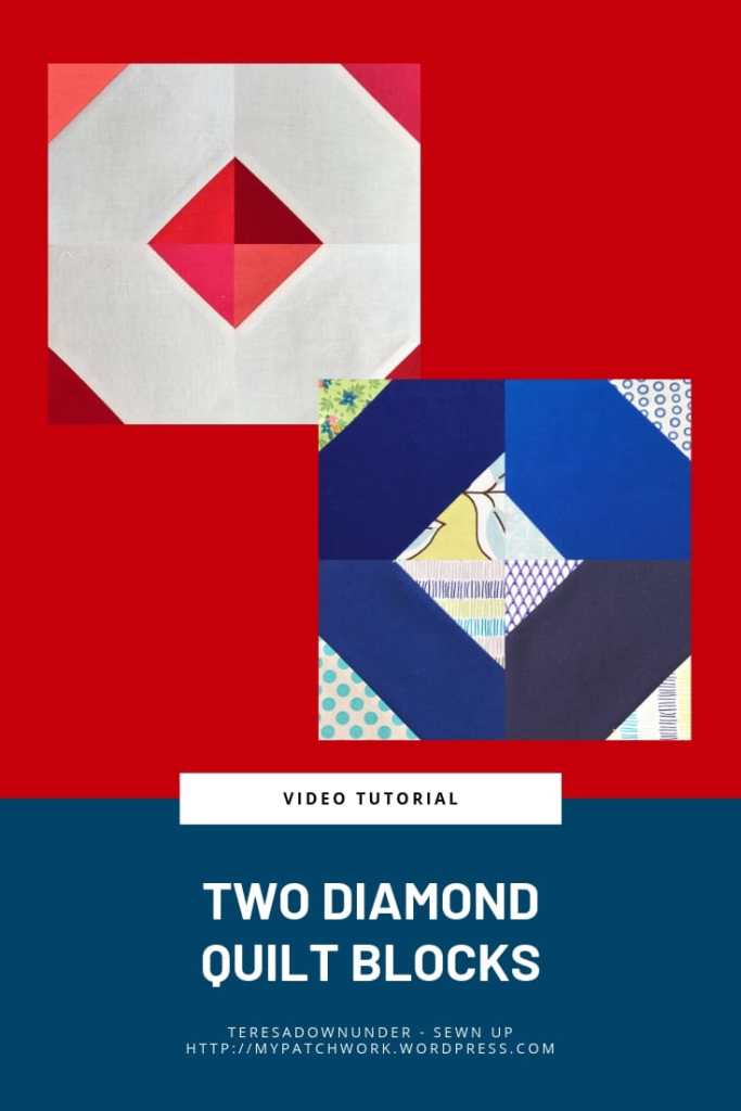 Two diamond quilt blocks video tutorial