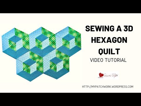 Sewing a 3D hexagon quilt video tutorial