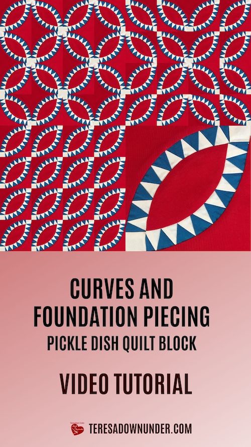 Curves and foundation piecing - Pickle dish quilt block