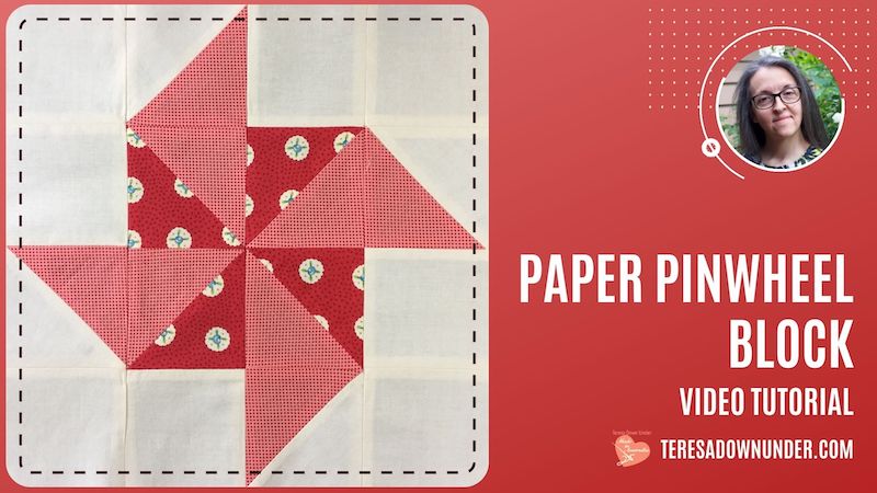 Paper pinwheel quilt block video tutorial